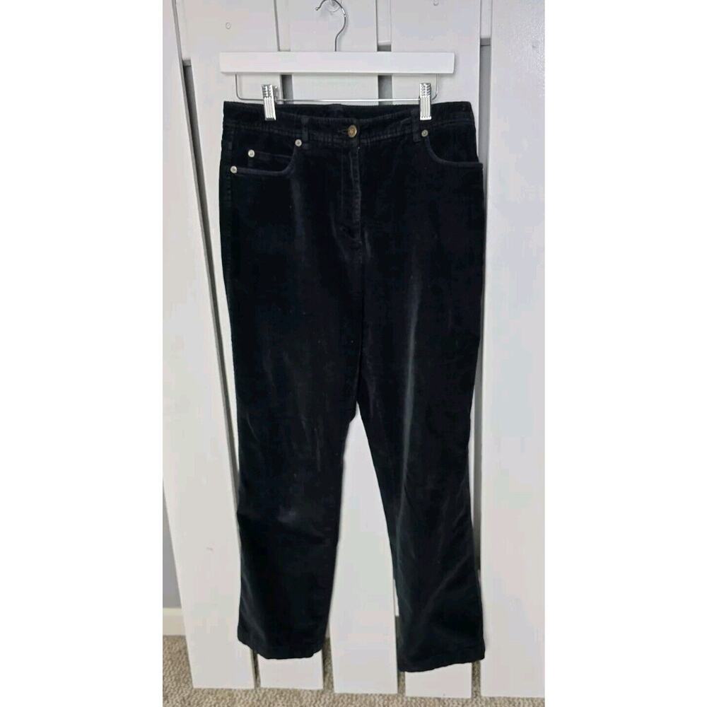 Real‎ Clothes Saks Fifth Avenue Corduroy Pants Women Size 6 Black Straight Leg